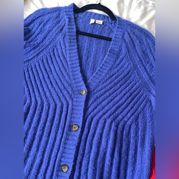 Moth by Anthropologie Oversized Purple/Blue Long Sleeve Cozy Cardigan SIZE XS - Picture 6 of 10